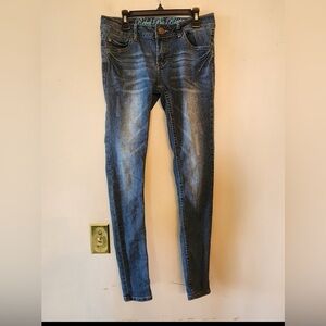 Rebel By Right Skinny Jeans Women's 3 Blue Mid Rise 5-Pocket